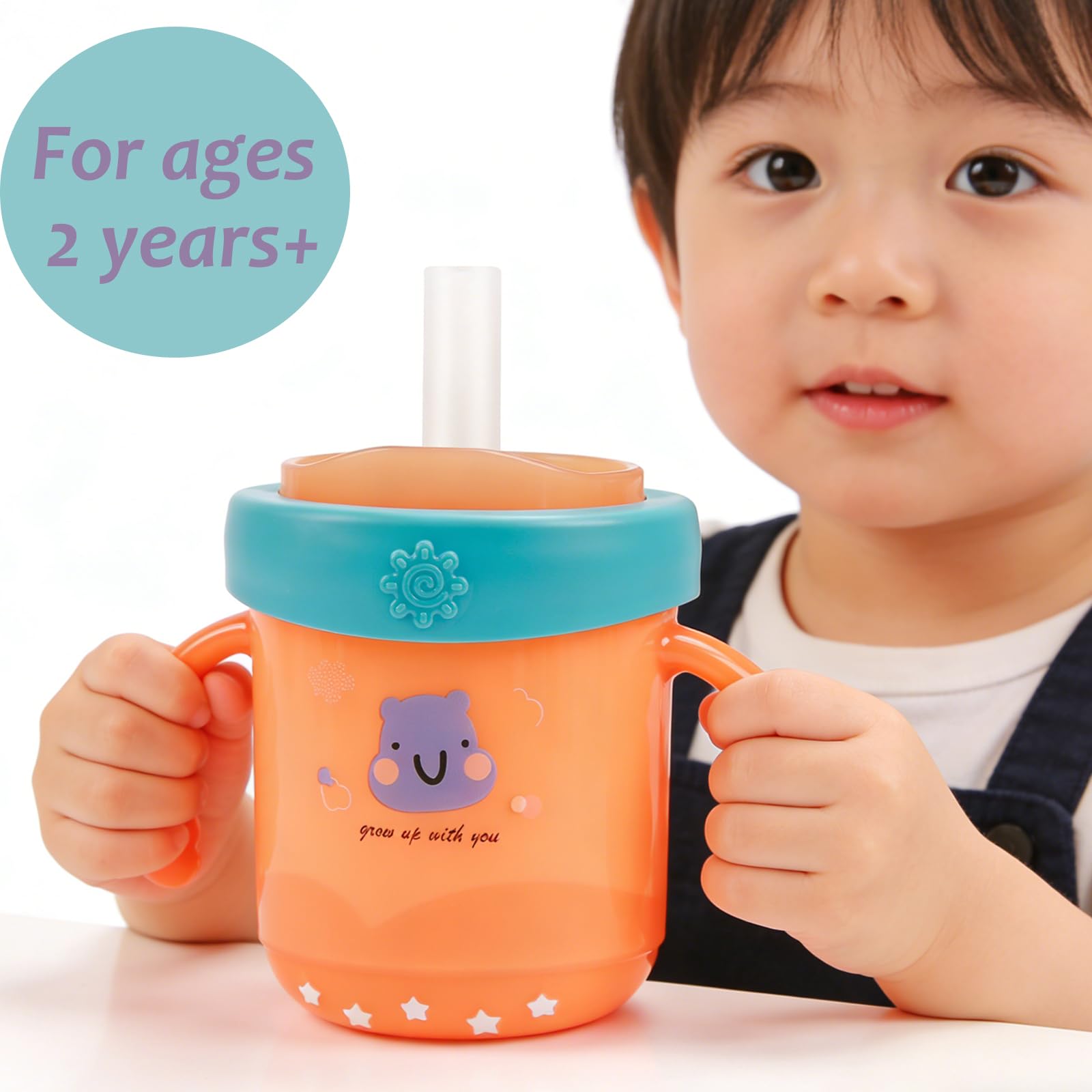 PHEENOWL leak-proof cup cap orange, prevents spills when tipped during sipping.