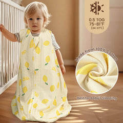0.5 TOG sleep sack design to regulate warmth across seasons.