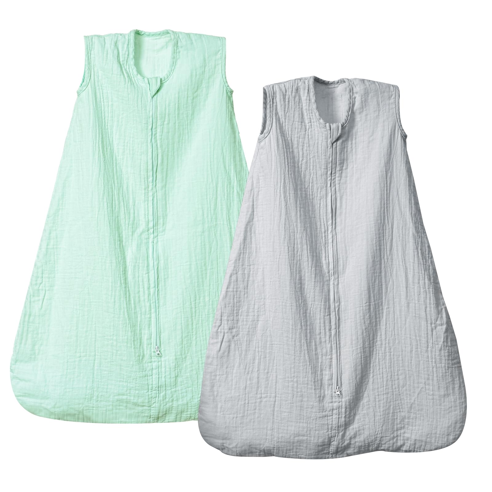 PHF 100% muslin sleep sack with 2-way zipper for easy diaper changes
