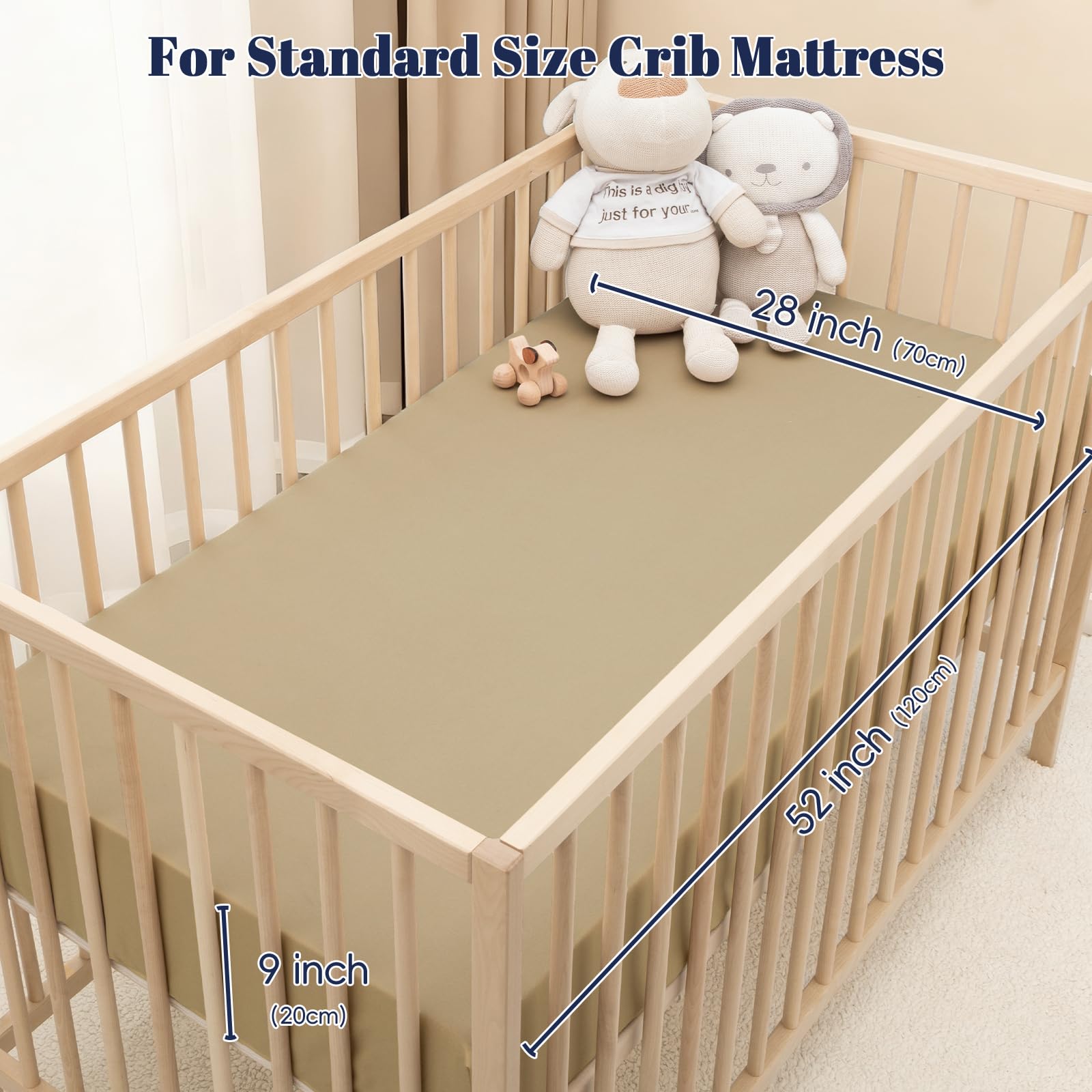 PHF 3-pack crib sheets are easy care and resist pilling after washing
