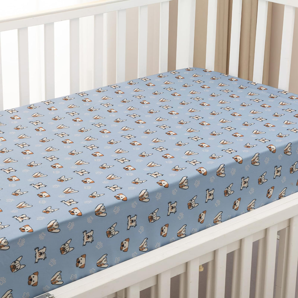 PHF crib sheets with full elastic edge for secure placement