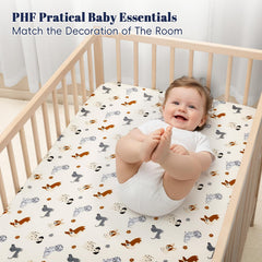 PHF 3-pack crib sheets in soft microfiber for baby comfort and breathability