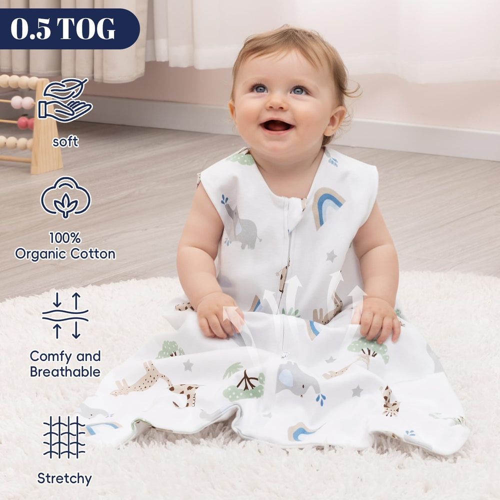 PHF sleep sack with 2-way zipper enables easy nighttime diaper changes.