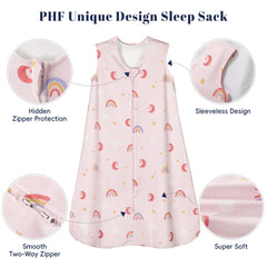 PHF sleep sack interior zipper protector prevents skin irritation during changes.