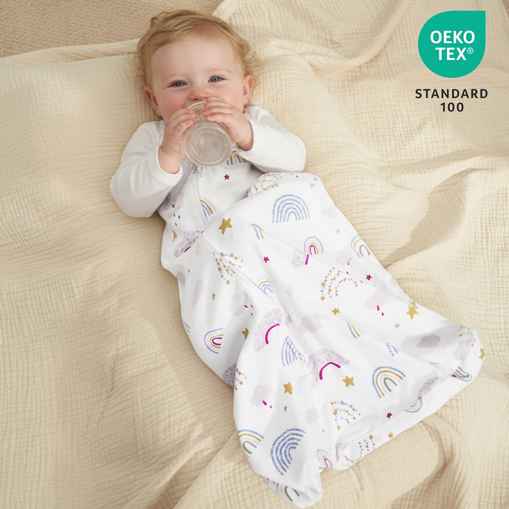 PHF sleeveless design sleep sack keeps baby cozy without overheating.