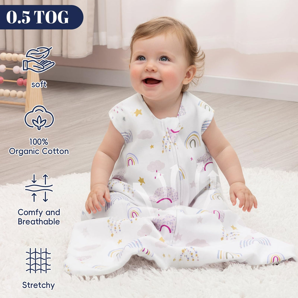 PHF night-ready sleep sack with two-way zipper for easy diaper changes.
