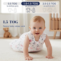 PHF baby wearing sleep sack with roomy, cozy fit for movement.