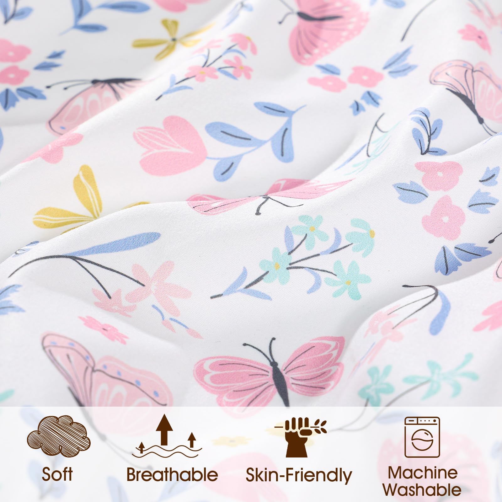 PHF bassinet sheets elastic edge demonstrates secure, no-slip fit on a mattress.