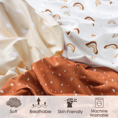PHF rainbow bassinet sheets with neat edge stitching for long-lasting durability.