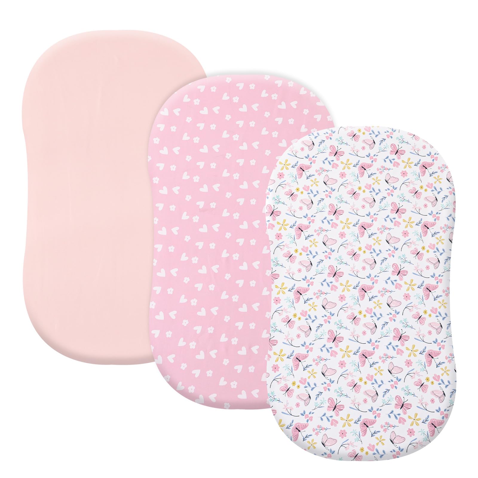 PHF butterfly breathable bassinet sheets snugly fit standard mattresses for gentle sleep.