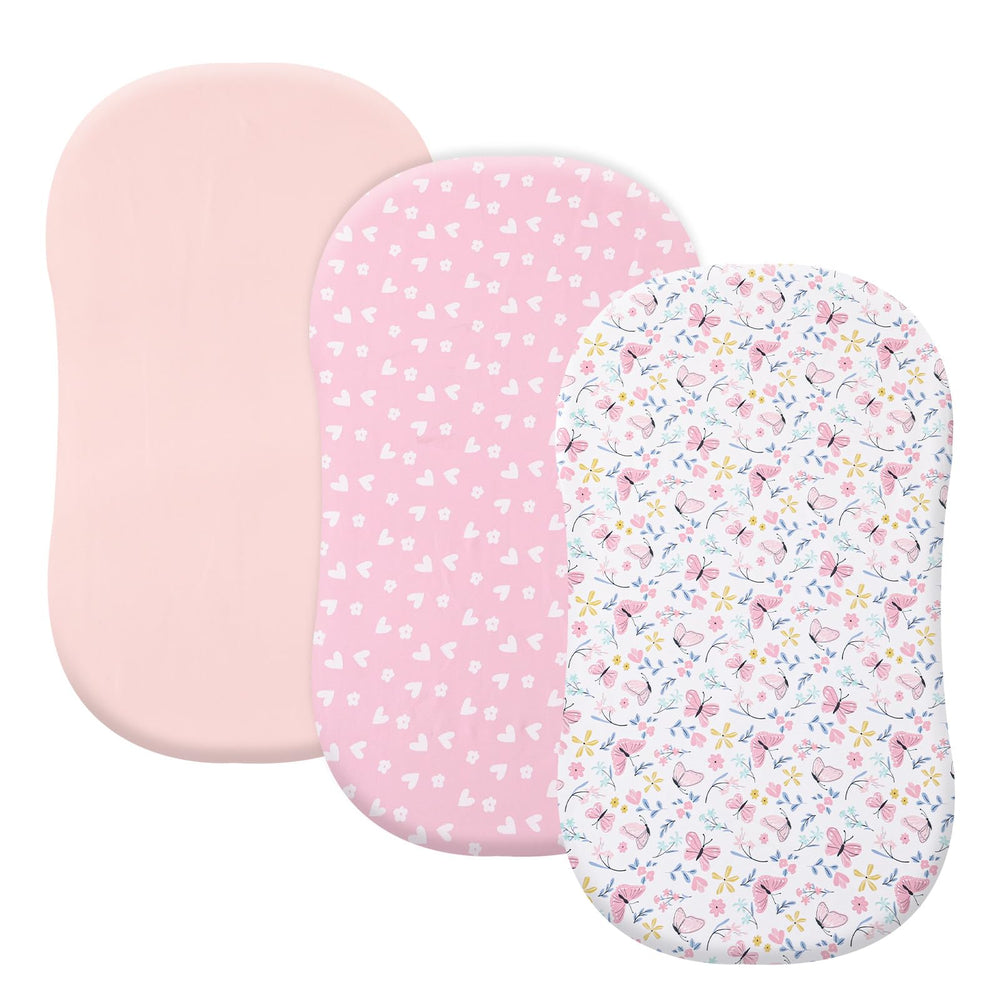 PHF butterfly breathable bassinet sheets snugly fit standard mattresses for gentle sleep.