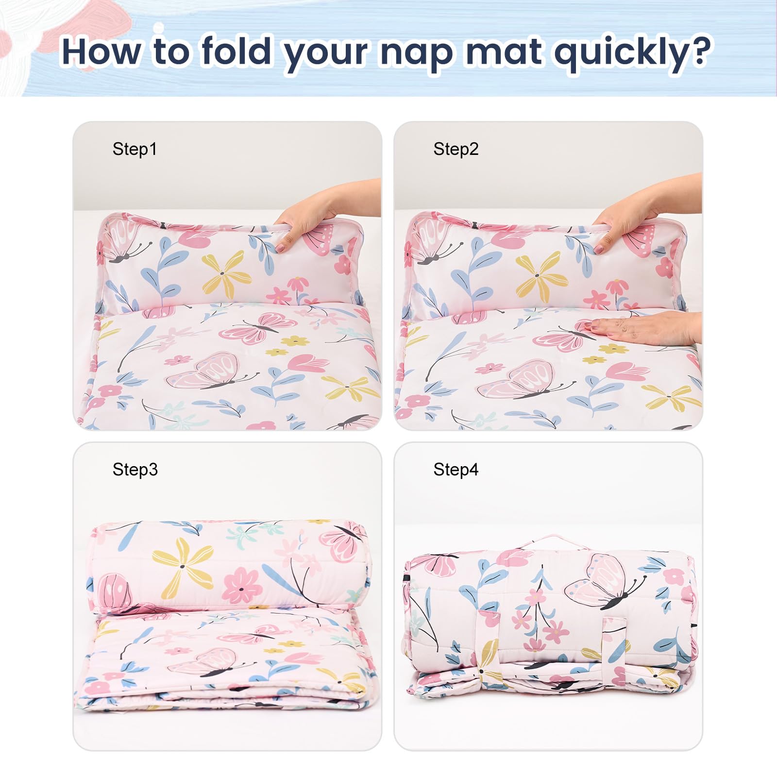 PHF butterfly nap mat size 52 by 20 inches for ages 3-6.