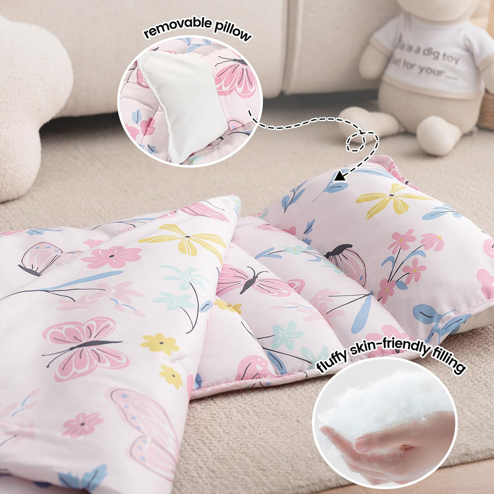 PHF butterfly-patterned nap mat keeps kids comfortable at daycare.