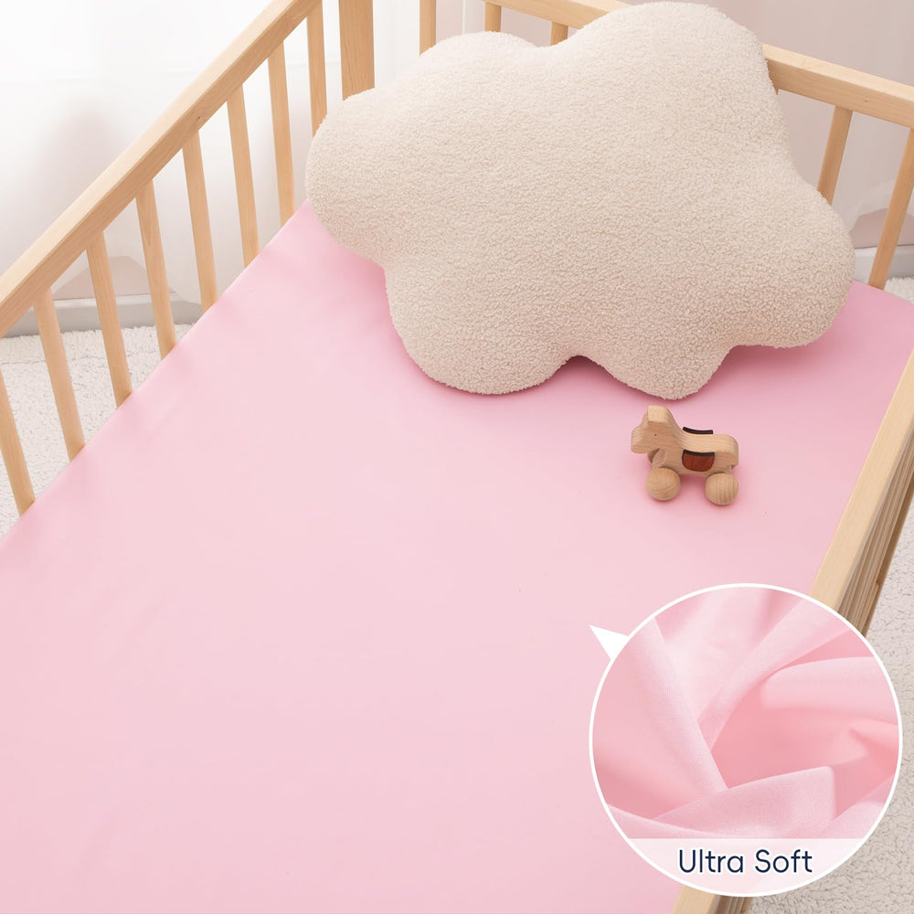 PHF bottom elastic band keeps crib sheet flat and secure.