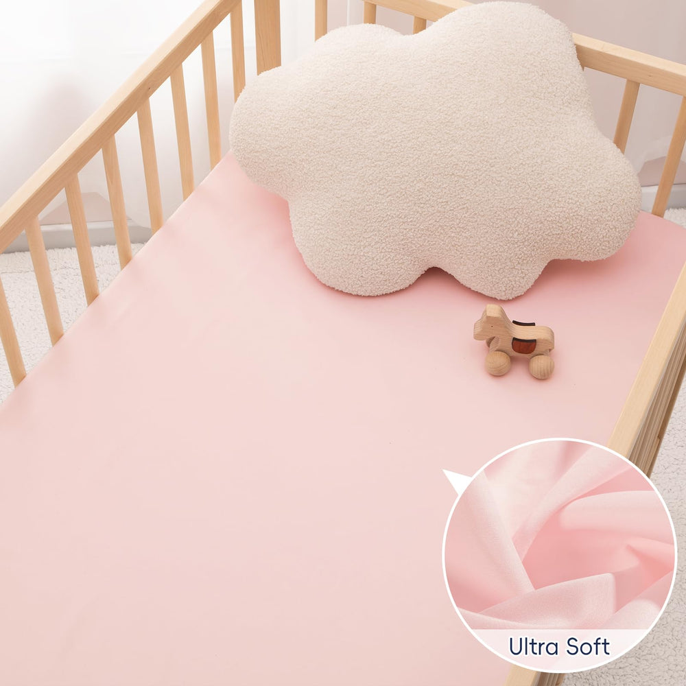 PHF elastic-edge-crib-sheet stays in place for easier nightly changes.