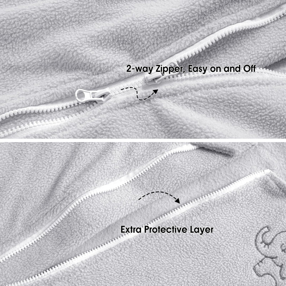 PHF elephant-embroidered pattern sleep sack adds playful charm