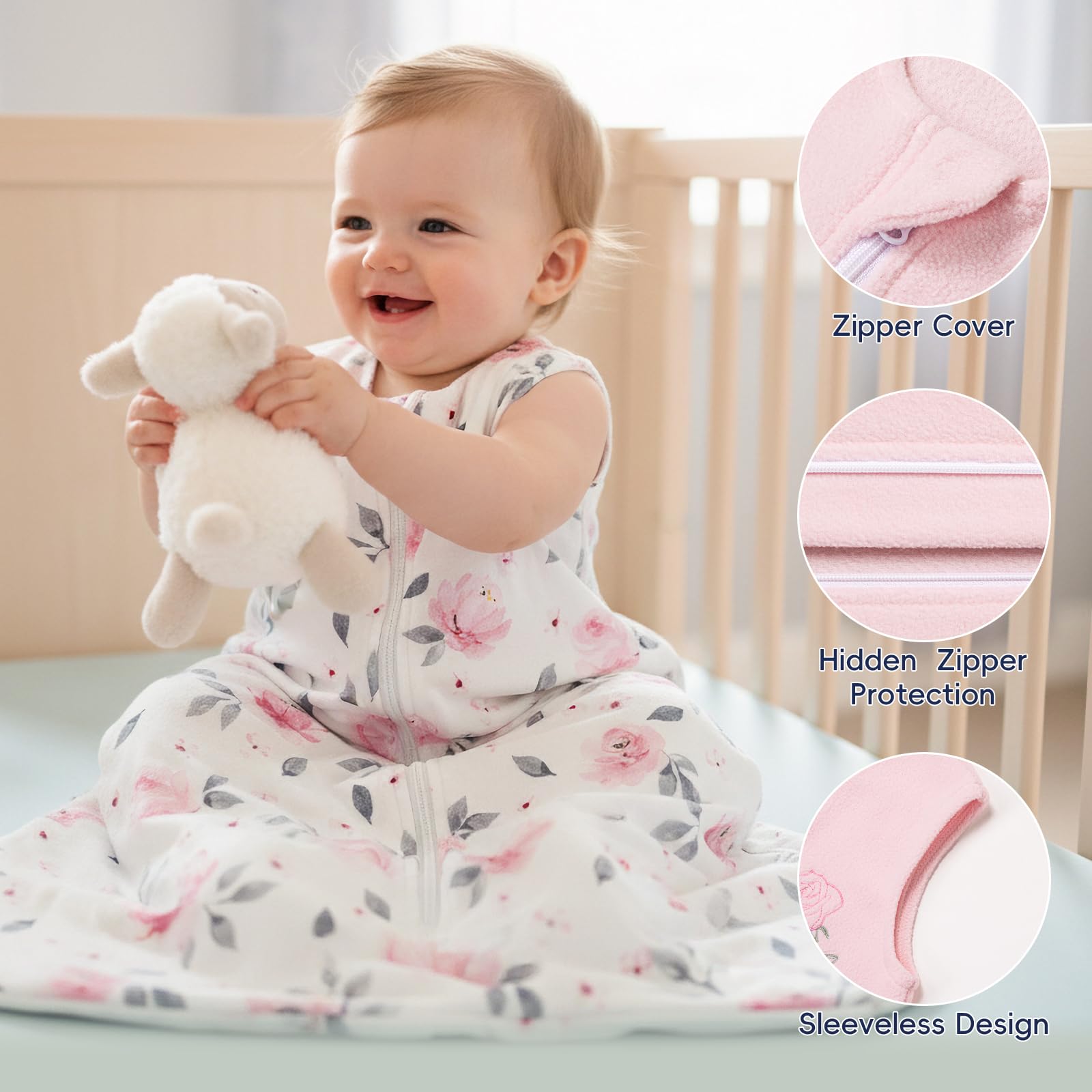 PHF floral two-pack sleep sacks provide stylish daily options.