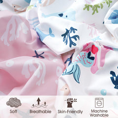 PHF Mermaid bassinet sheet features neat-edge craftsmanship for durable, long-lasting use.