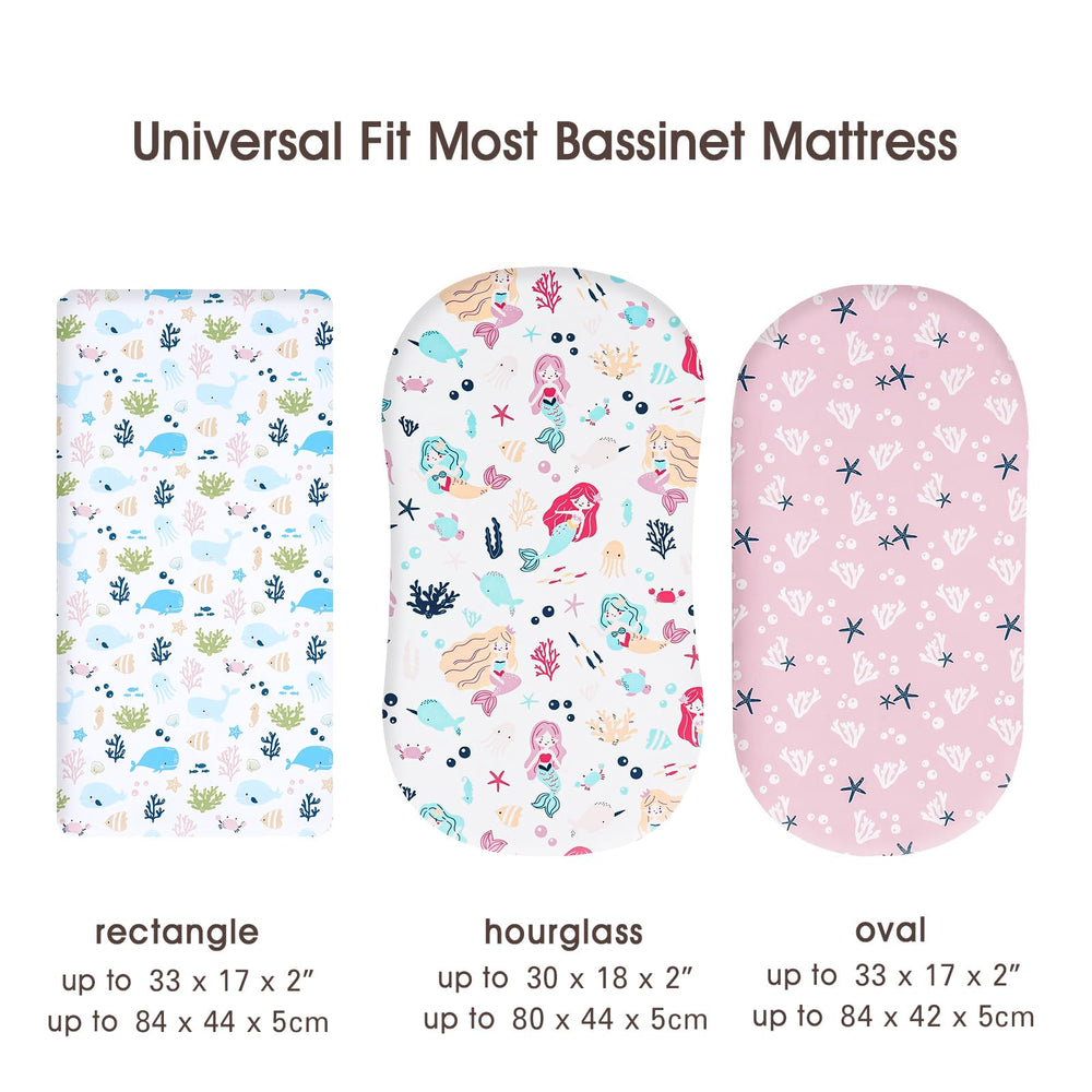 PHF Mermaid pattern adds playful nursery charm to crib decor.