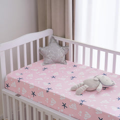 PHF Mermaid crib sheets fitted elastic band ensures snug stay.
