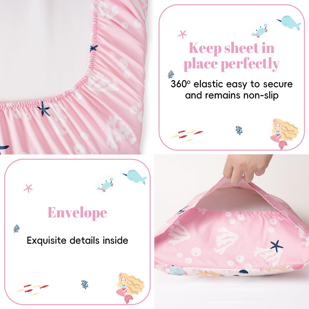 PHF Mermaid pillowcase with durable stitching offers soft touch for night routines