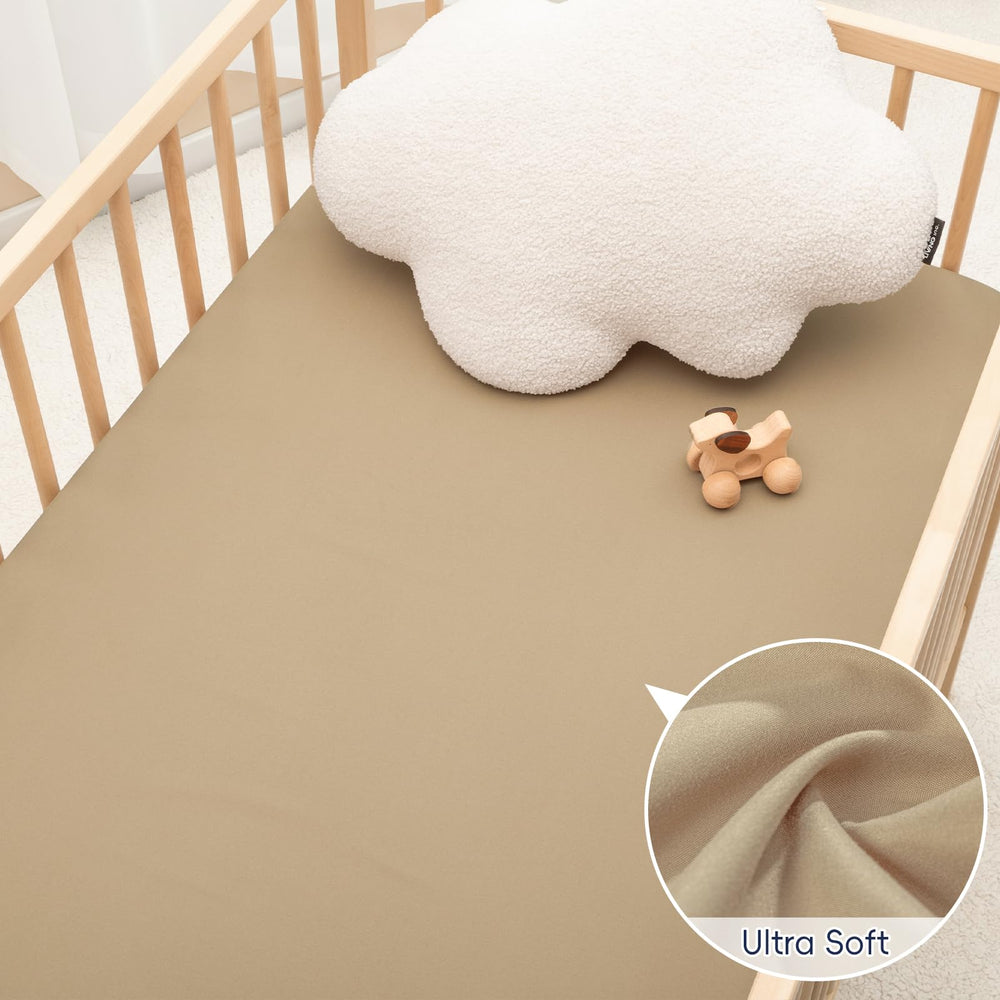 PHF mini crib sheets with 5-inch pocket stay secure.