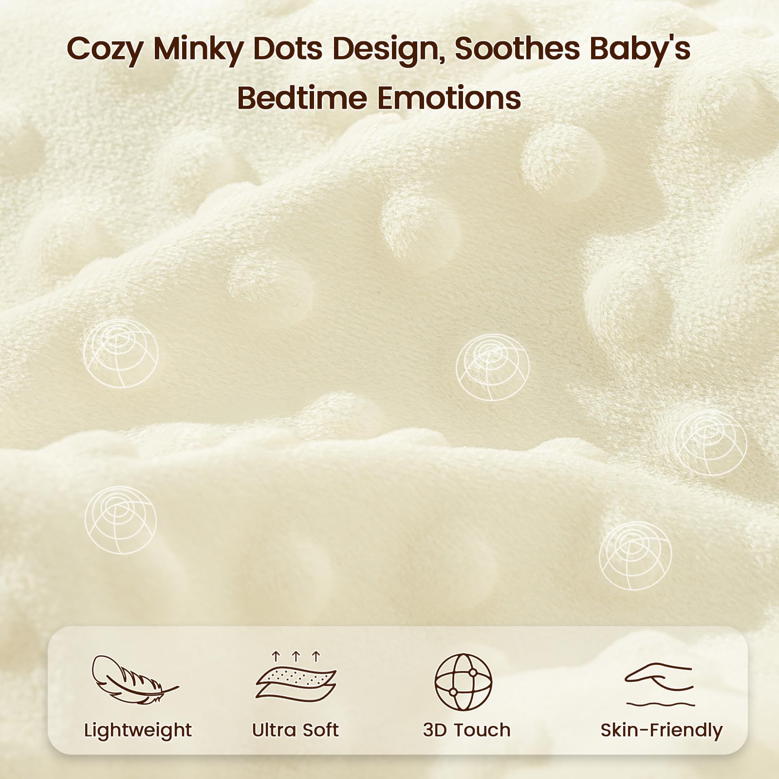 PHF Minky baby blanket reversible design lets you switch sides for different feels.
