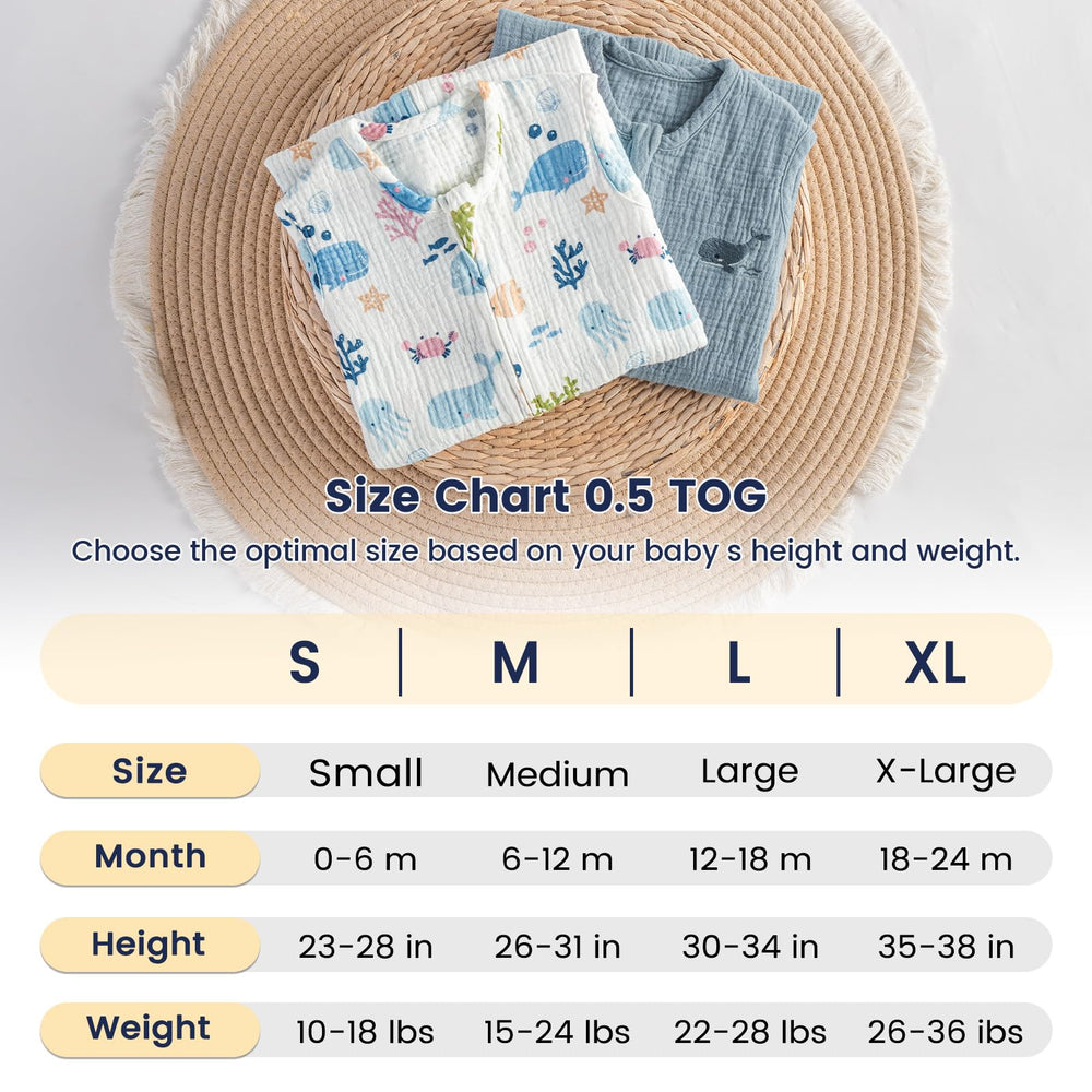 PHF muslin cotton sleep sack offers lasting softness and breathability