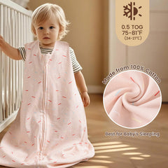 PHF organic cotton sleep sack gentle on baby’s skin and breathable.