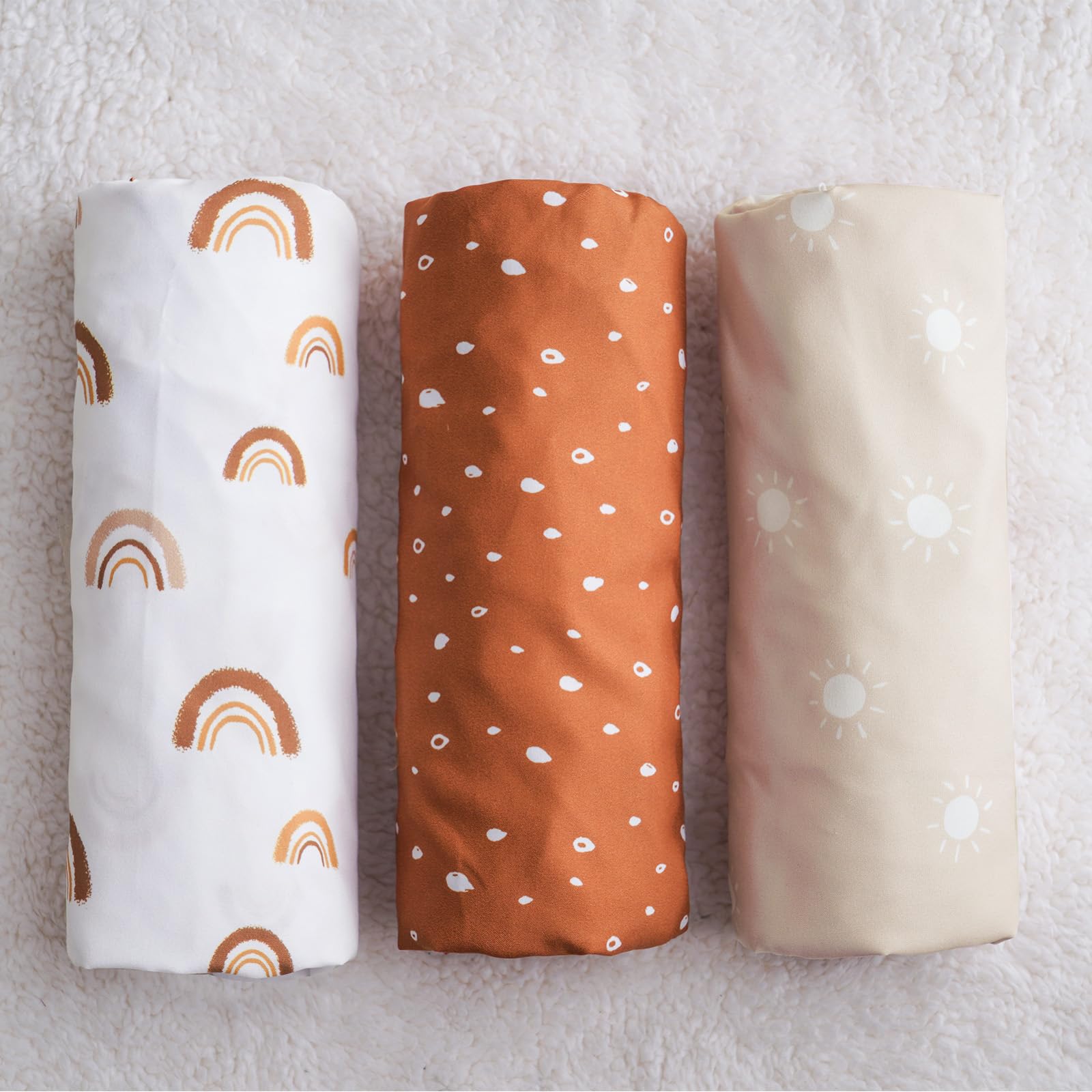 PHF rainbow bassinet sheets versatile for crib or cradle use in any nursery.