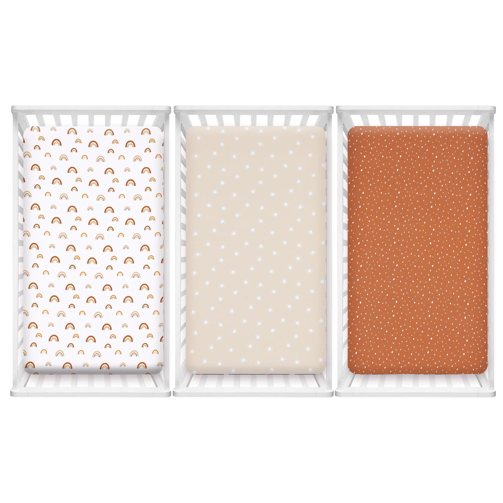 PHF rainbow crib sheet backdrop for baby photos and calm sleep
