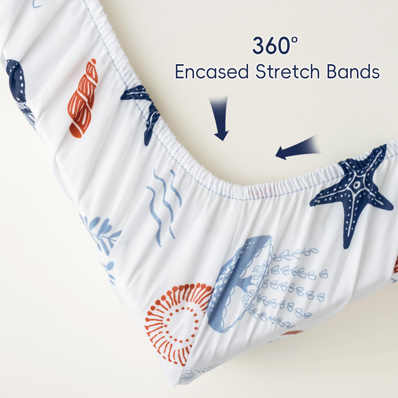 PHF shark crib sheet fit-28x52 with deep pocket for secure mattress.