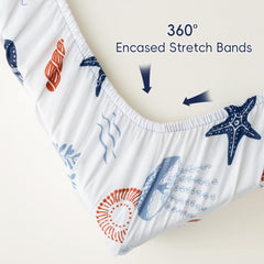 PHF shark crib sheet fit-28x52 with deep pocket for secure mattress.