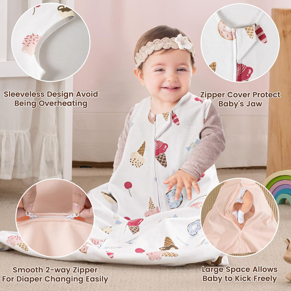 PHF sleep sack features a 2-way zipper for quick night diaper changes.
