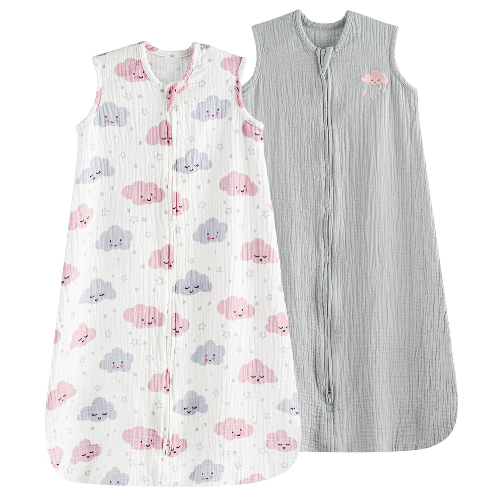 PHF Sleep Sack Clouds Two-Way Zip: breathable muslin for peaceful naps.