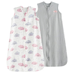 PHF Sleep Sack Clouds Two-Way Zip: breathable muslin for peaceful naps.