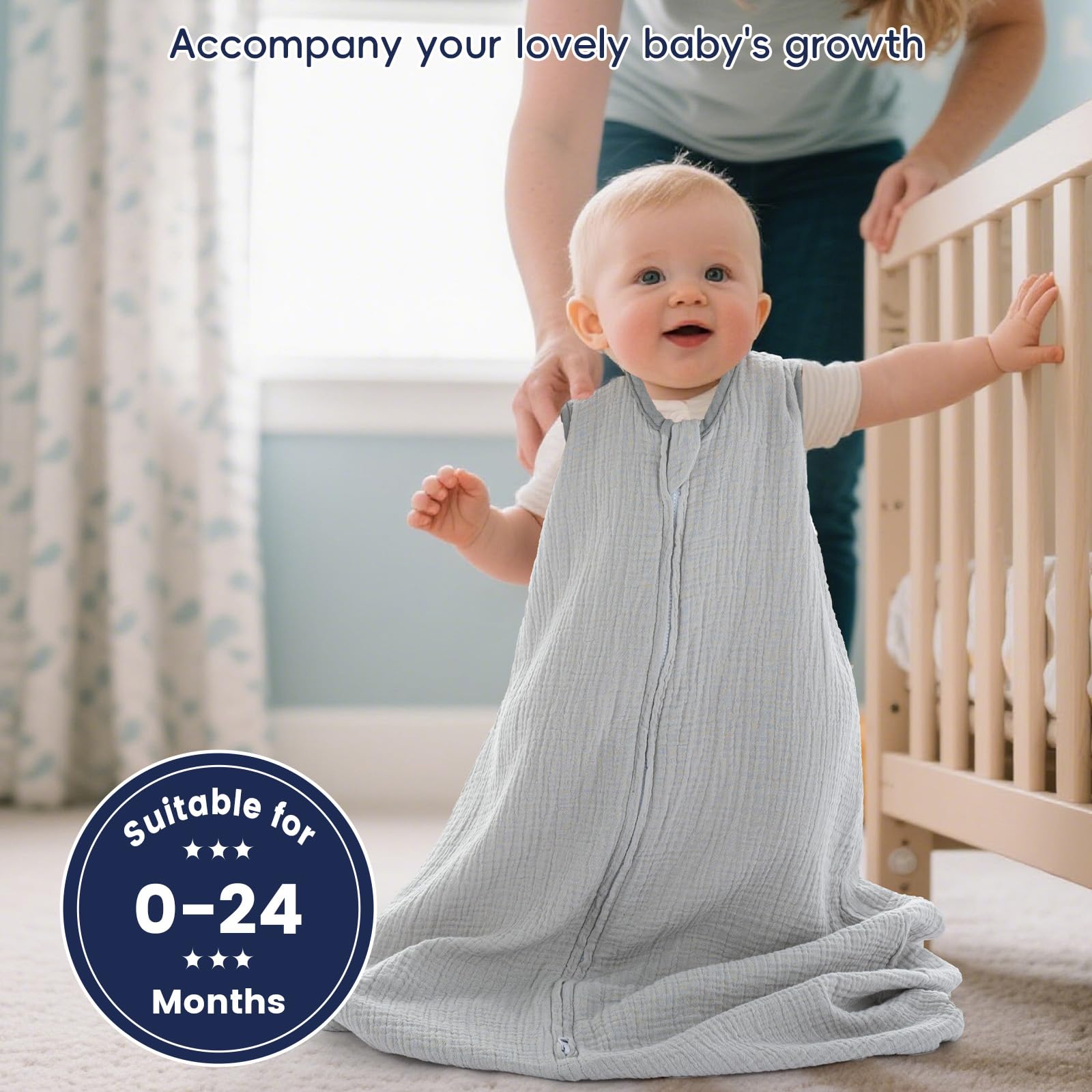 PHF machine-washable sleep sack ready for easy care.