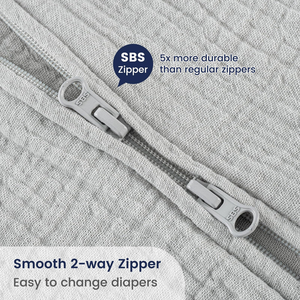 PHF Sleep Sack Soft Durable Zippers: easy diaper changes with chin protection.