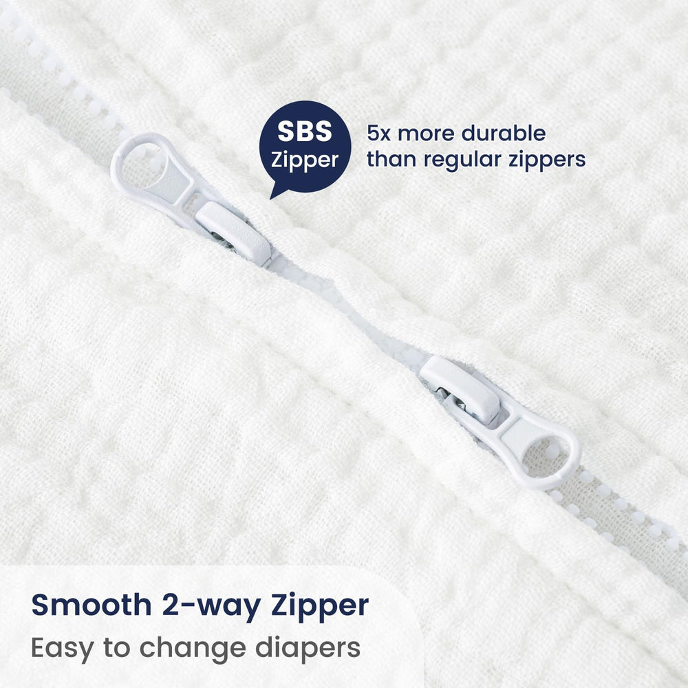 PHF zipper guard and top cover on sleep sack interior