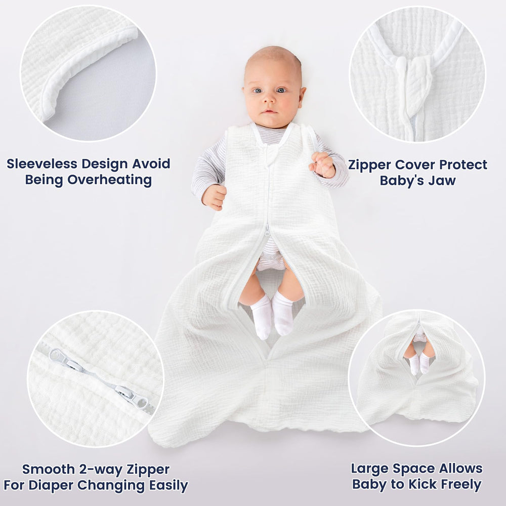 PHF sleep sack zipper protector detail emphasizing chin and belly protection.