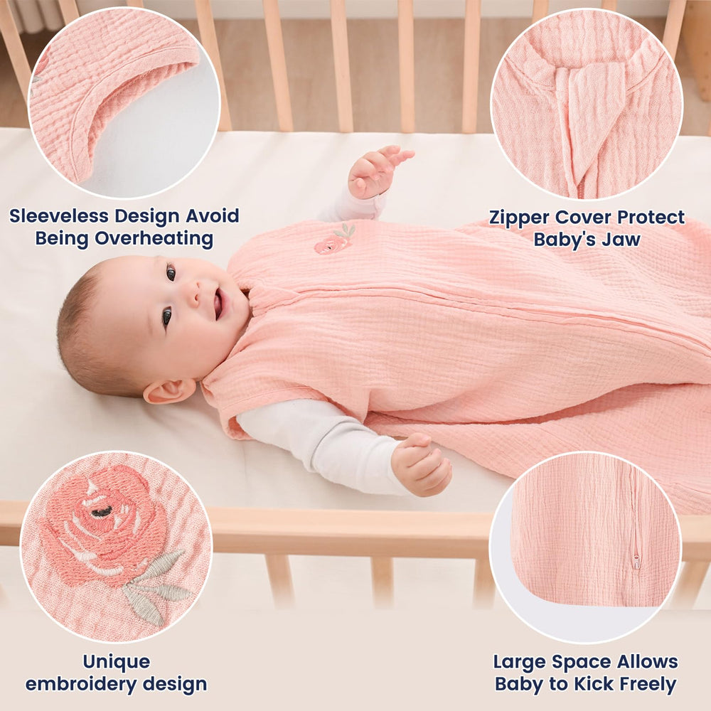PHF sleep sack with zipper protector and top cover keeps chin safe.