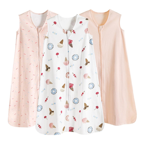 PHF soft baby sleep sack with ice cream pattern for breathable comfort.