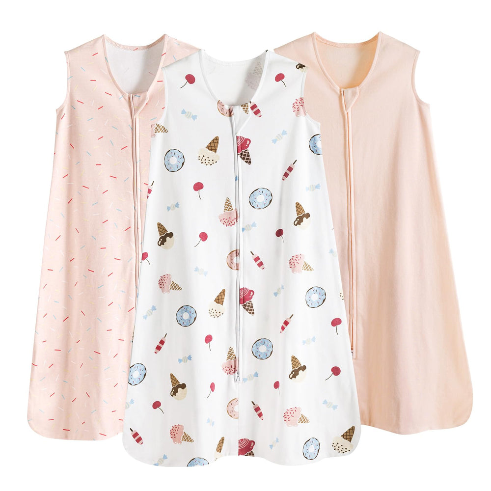 PHF soft baby sleep sack with ice cream pattern for breathable comfort.
