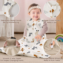 PHF sleep sack two-way zipper detail enables easy night diaper changes