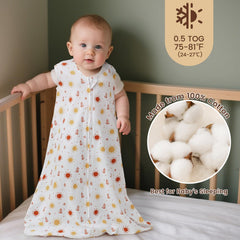 PHF sleep sack 2-way zipper close-up with guard for gentle nightly changes.