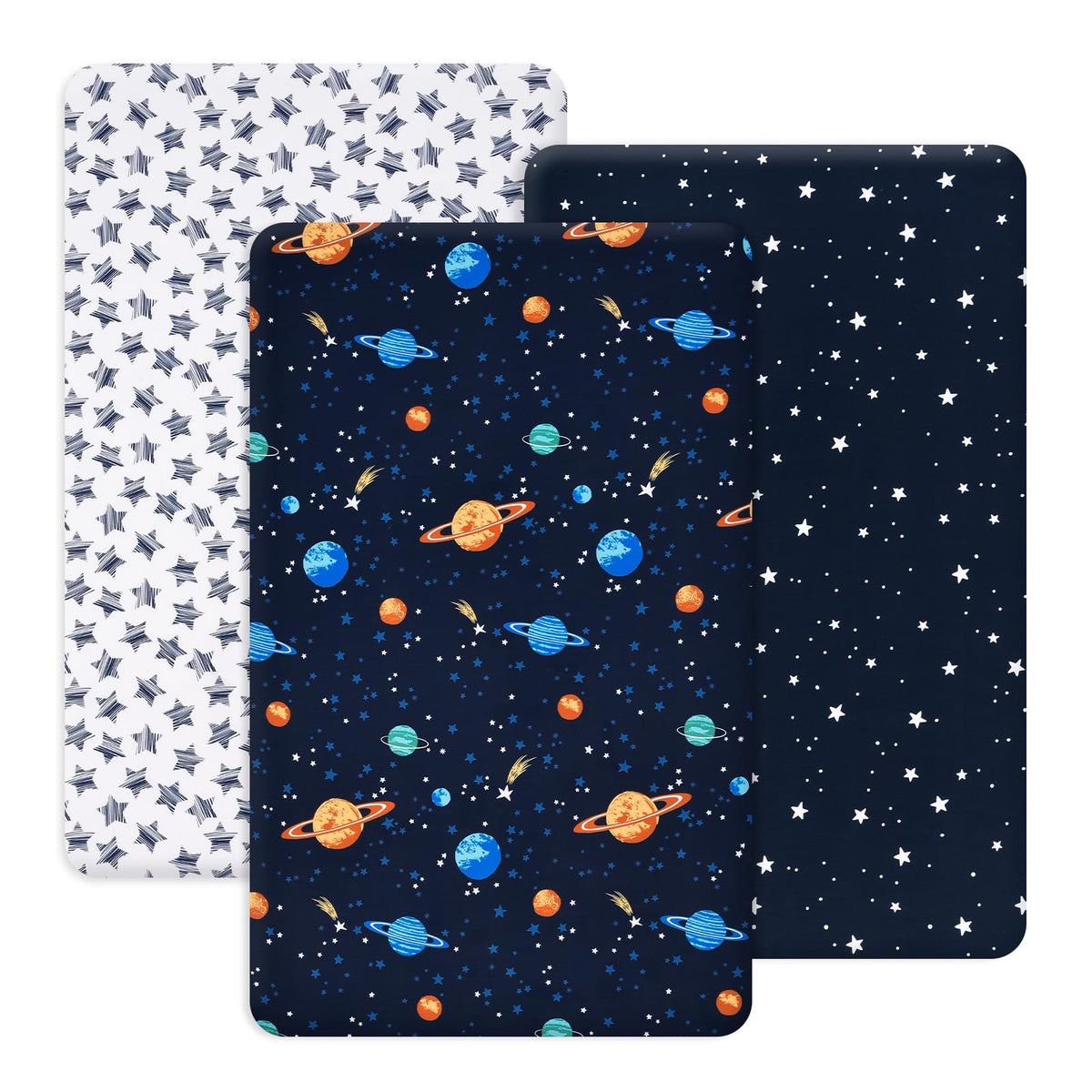 PHF Space Silky mini crib sheet fabric close-up, ultra-soft microfiber for comfort.
