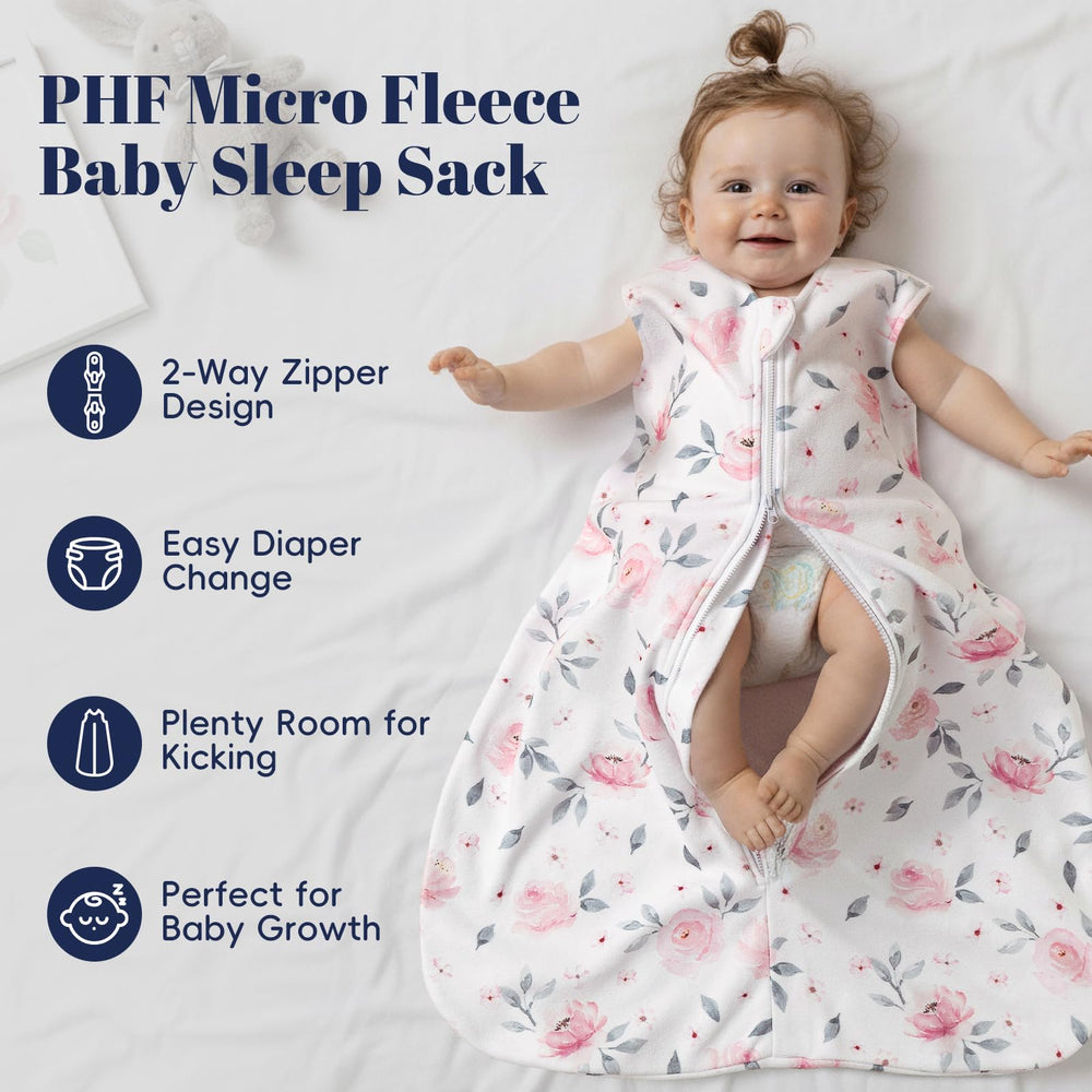 PHF two-way zip sleep sack eases diaper changes while keeping baby snug.