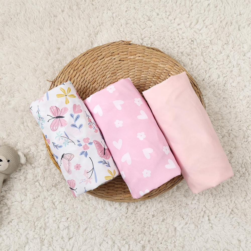 PHF universal-fit description highlights compatibility with most bassinet and cradle mattresses.