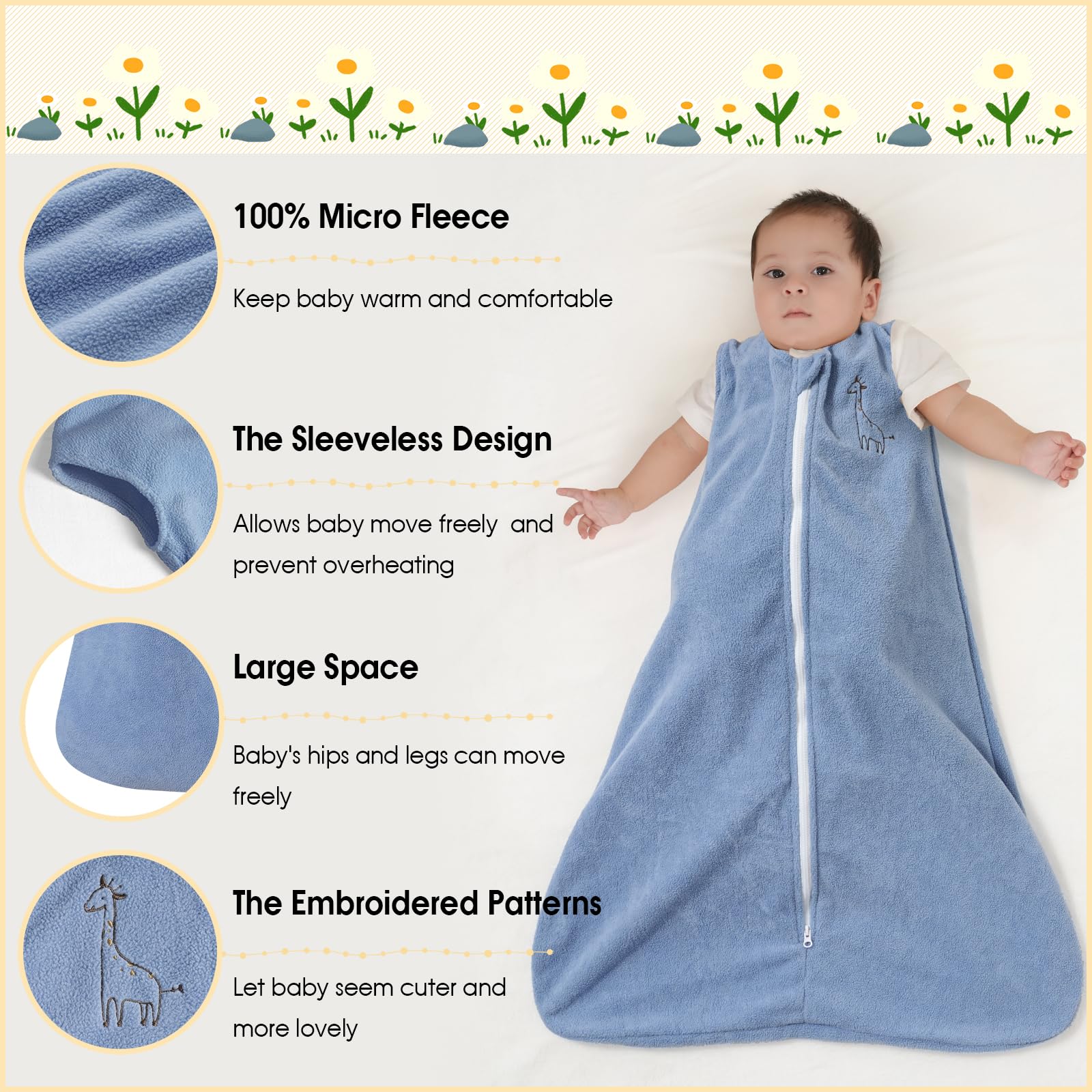 PHF sleep sack in dark blue for cool nights and fall wear
