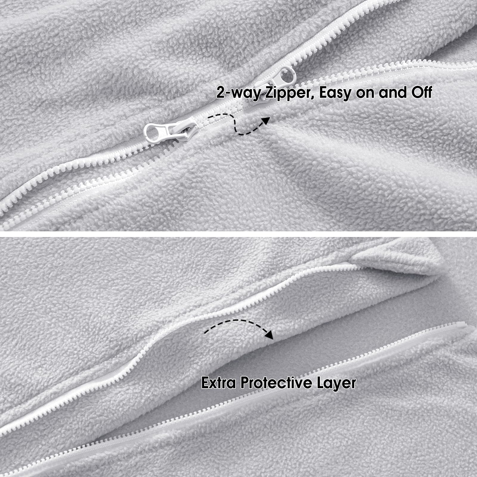 PHF blue side view sleep sack, roomy fit for movement.